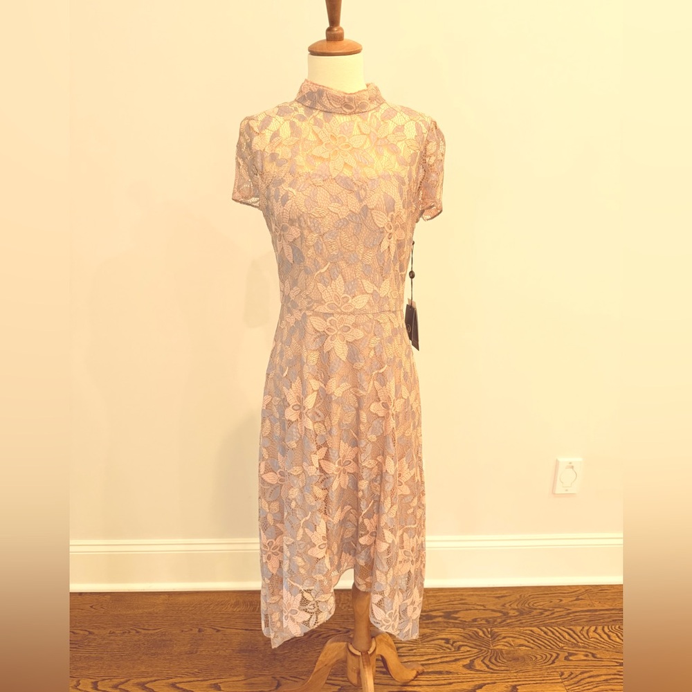 Adrianna Papell pink & lavender lace dress- NWT. Size 2.